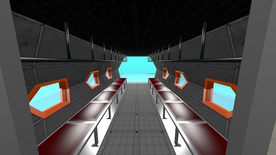 Fictional Aircraft Low-poly 3D model_7