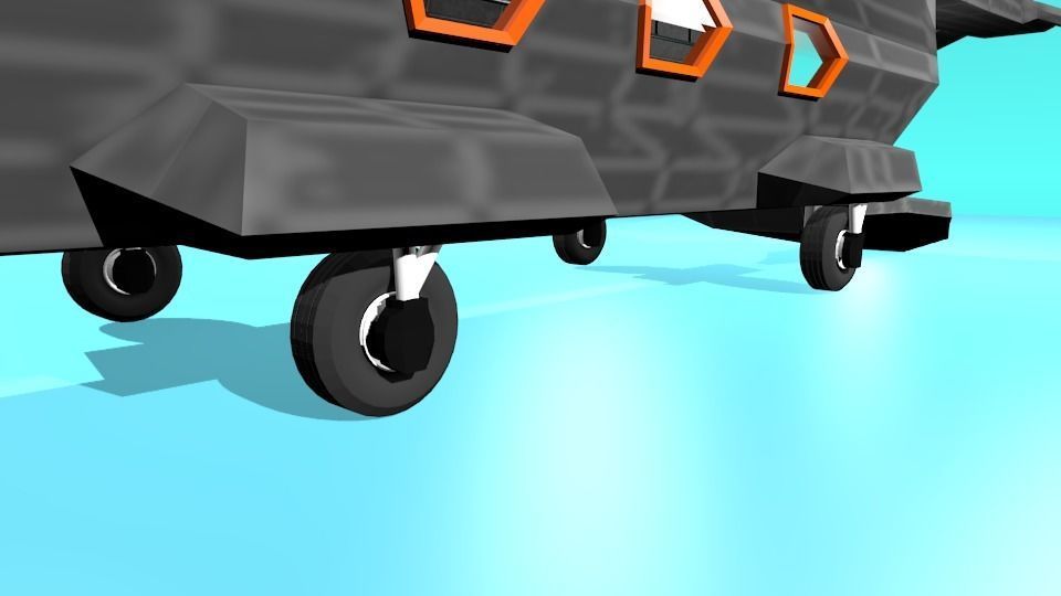 Fictional Aircraft Low-poly 3D model_21