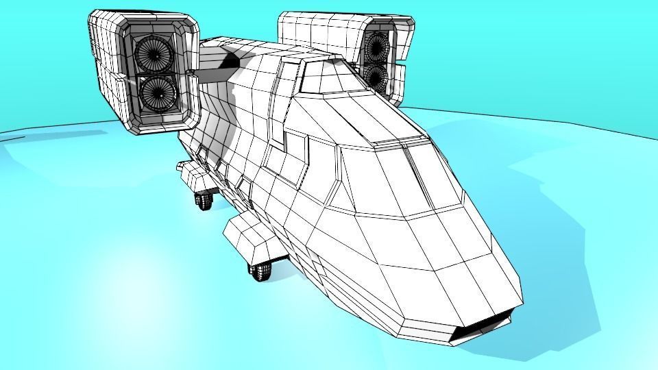 Fictional Aircraft Low-poly 3D model_18
