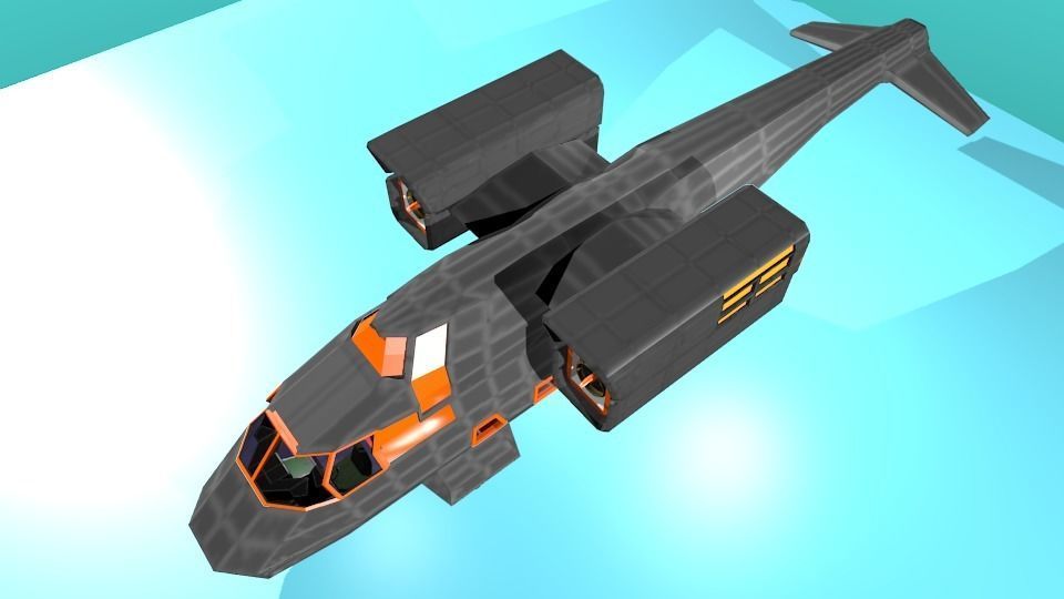 Fictional Aircraft Low-poly 3D model_12