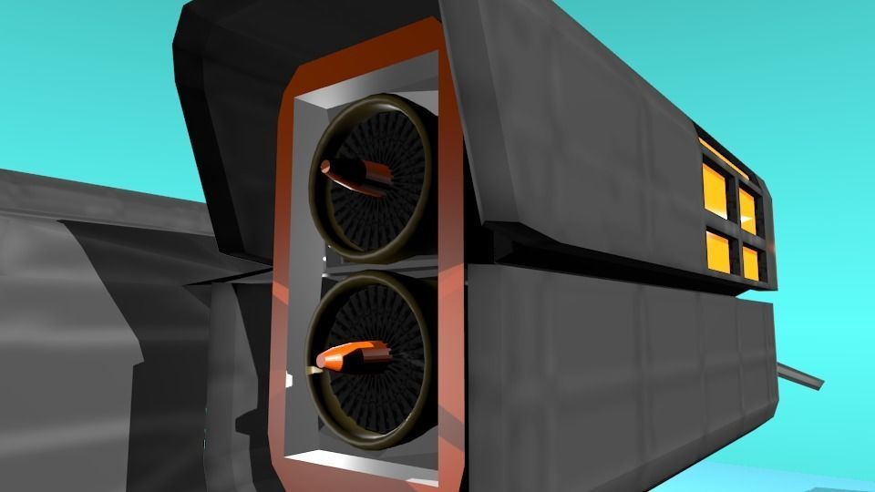 Fictional Aircraft Low-poly 3D model_23