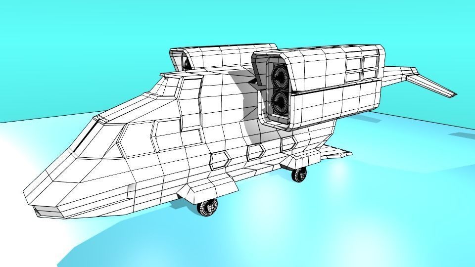 Fictional Aircraft Low-poly 3D model_17