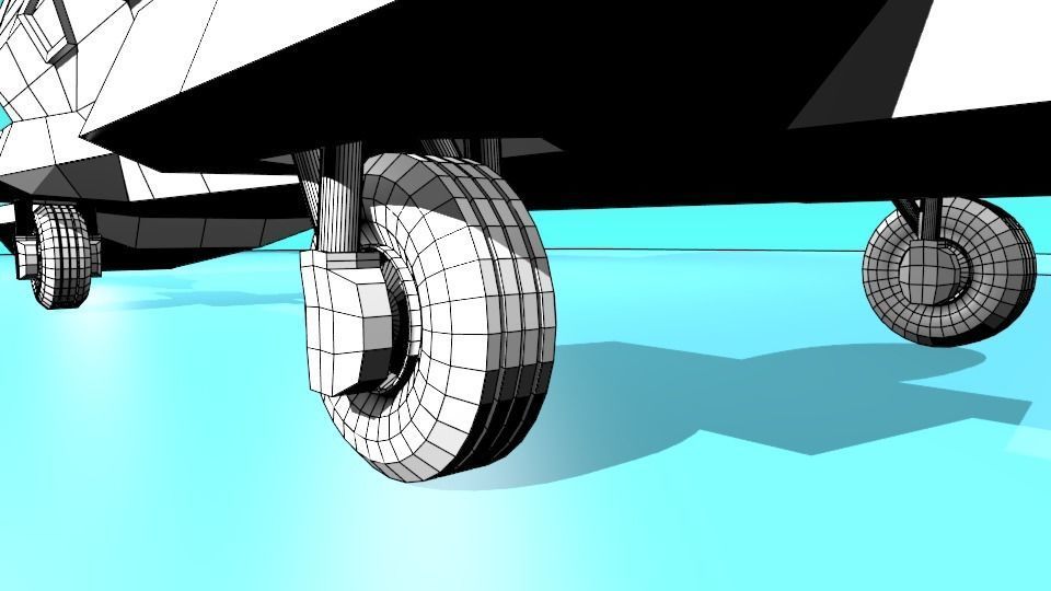 Fictional Aircraft Low-poly 3D model_27