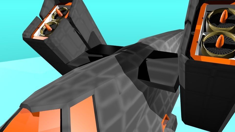 Fictional Aircraft Low-poly 3D model_16