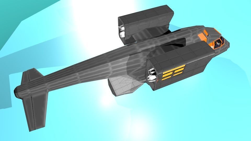 Fictional Aircraft Low-poly 3D model_8