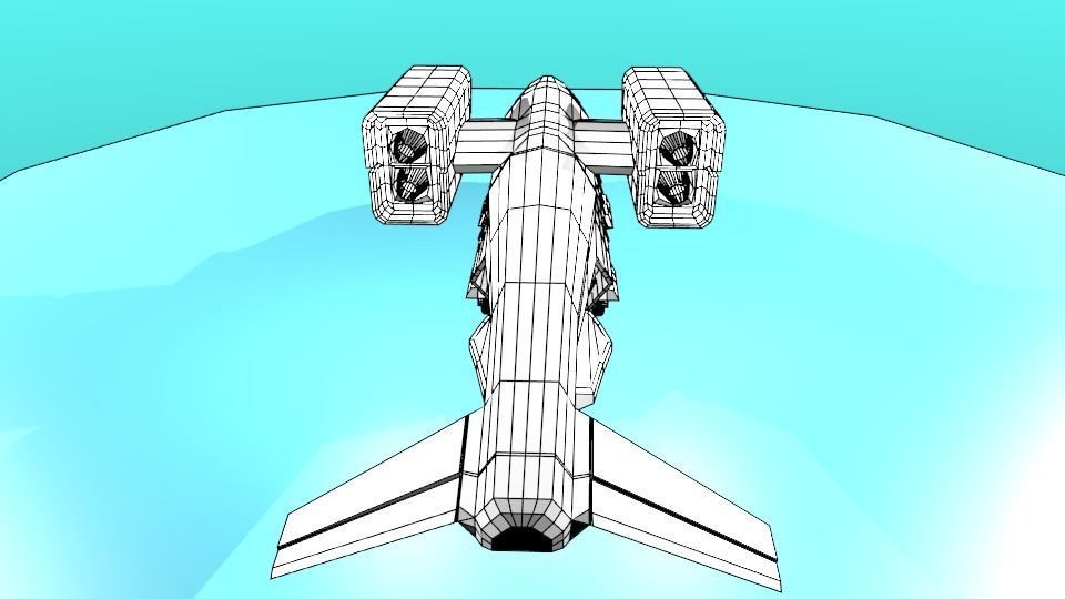 Fictional Aircraft Low-poly 3D model_25