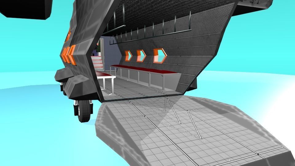 Fictional Aircraft Low-poly 3D model_5