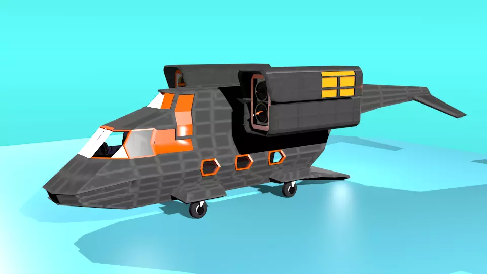 Fictional Aircraft Low-poly 3D model_0