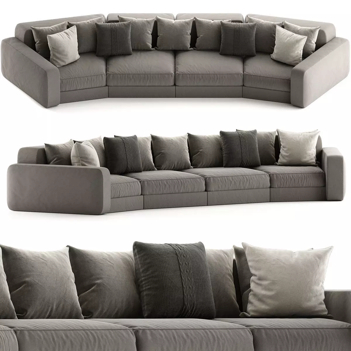 Giorgetti SKYLINE Curved sofa low poly 3d model Low-poly 3D model_0