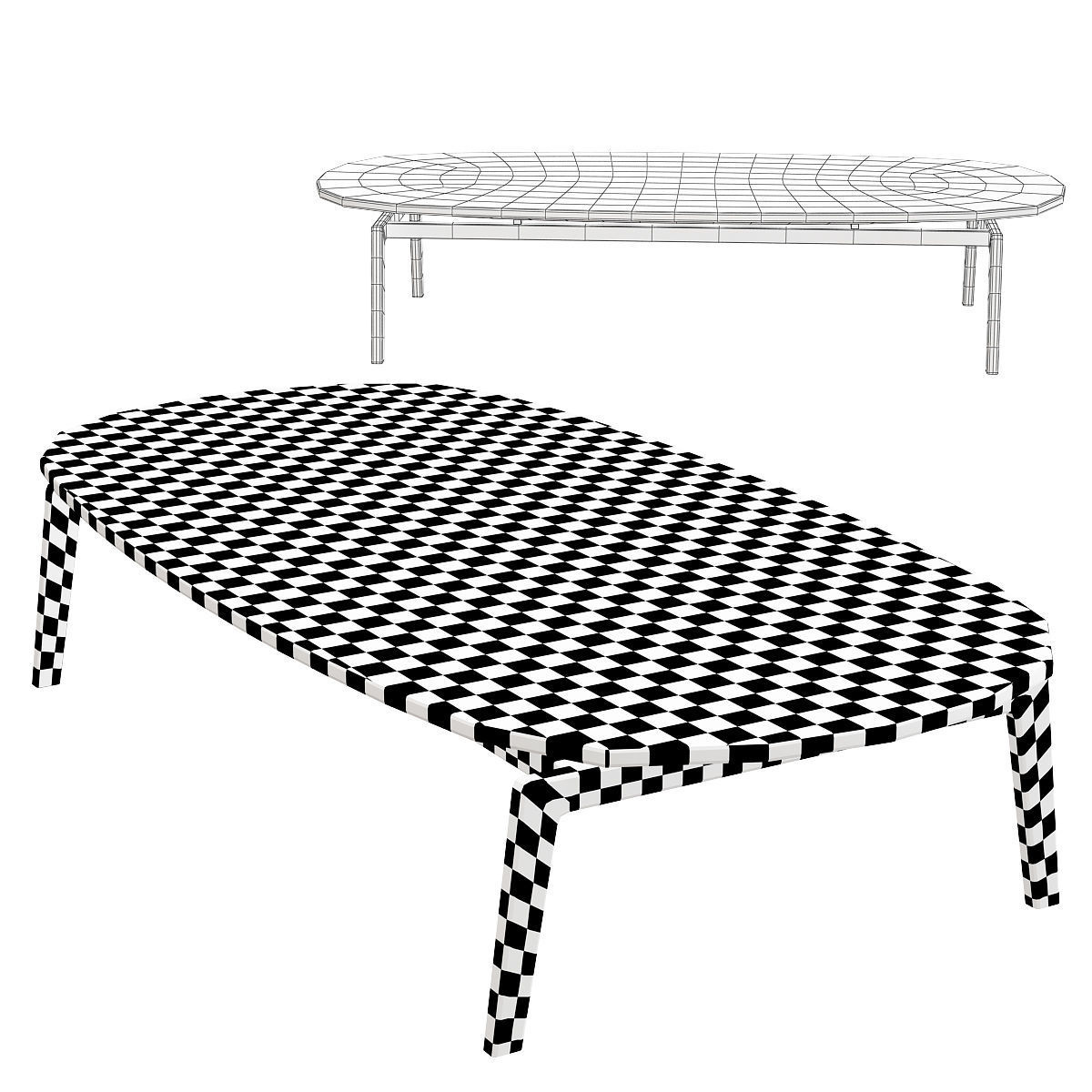 Meroni Colzani MONFORTE RECTANGULAR COFFEE TABLE Low-poly 3D model_1