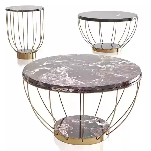 Meroni  Colzani BURANO SET OF SIDE AND COFFEE TABLE 3d model