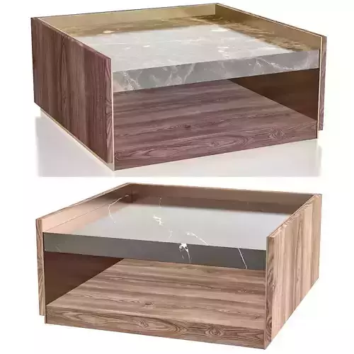 Prof BLOCK COFFEE TABLE WITH EMPERADOR MARBLE TOP 3d model Low-poly 3D model