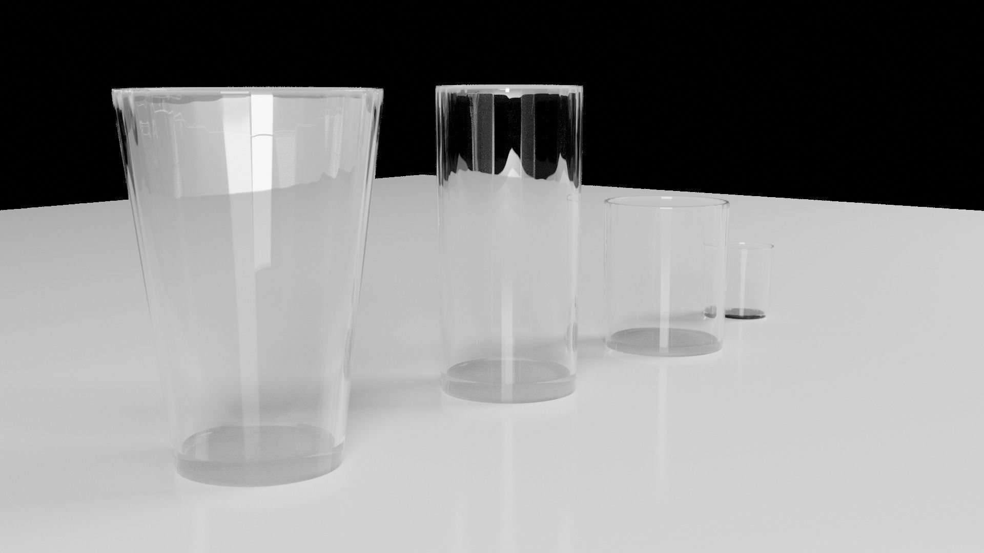 Collection of Glass Assets Low-poly 3D model_1