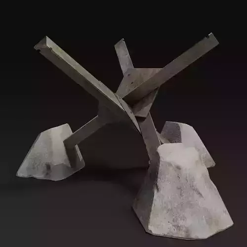 Anti tank obstacle Low-poly 3D model