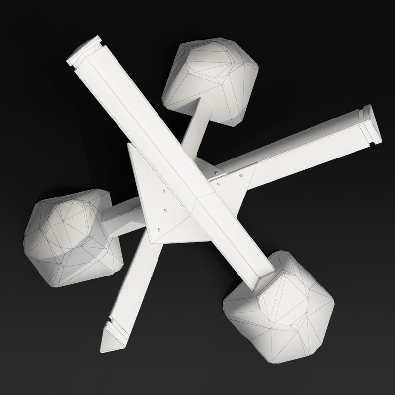 Anti tank obstacle Low-poly 3D model_6