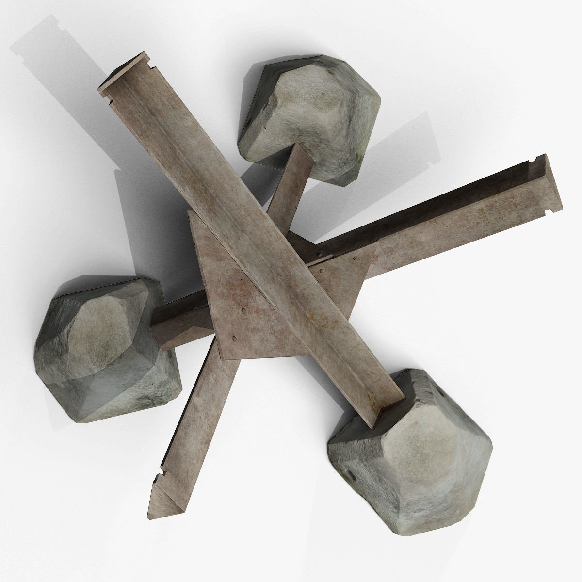 Anti tank obstacle Low-poly 3D model_8