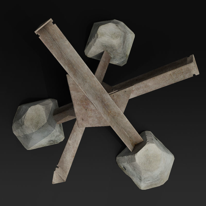 Anti tank obstacle Low-poly 3D model_7