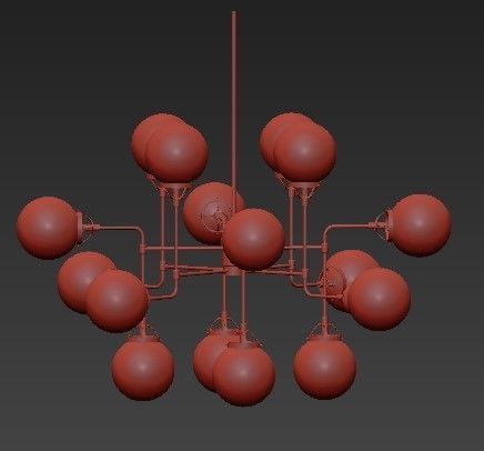 Bistro Globe Clear Glass Chandelier 3D model_5