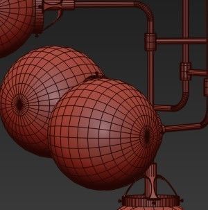 Bistro Globe Clear Glass Chandelier 3D model_2