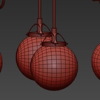Bistro Globe Clear Glass Chandelier 3D model_1
