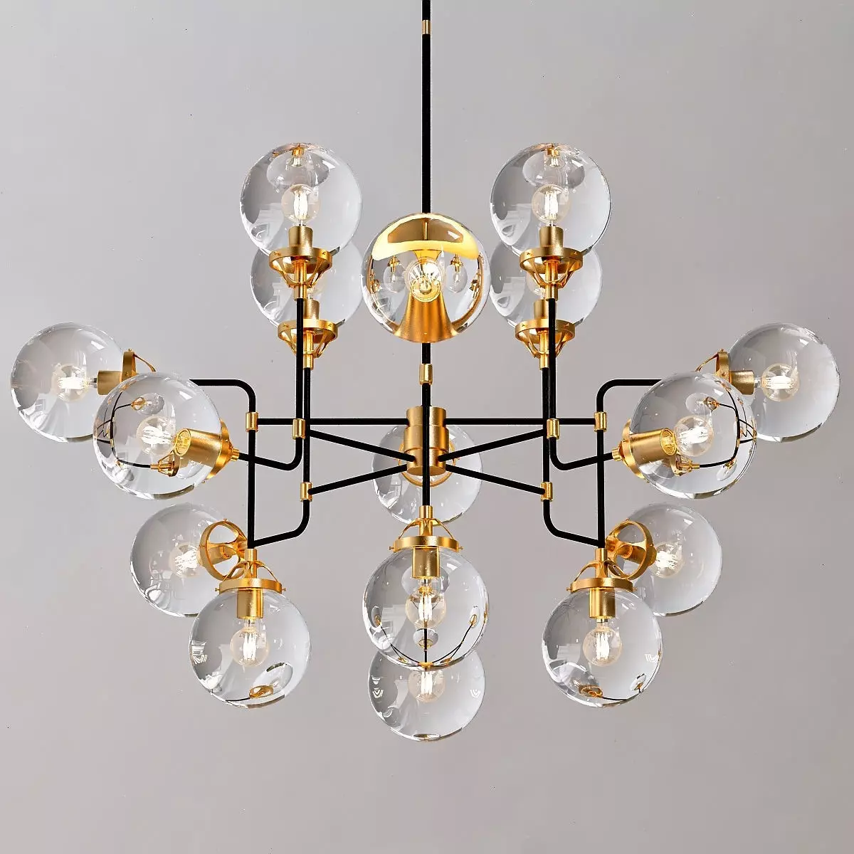 Bistro Globe Clear Glass Chandelier 3D model_0