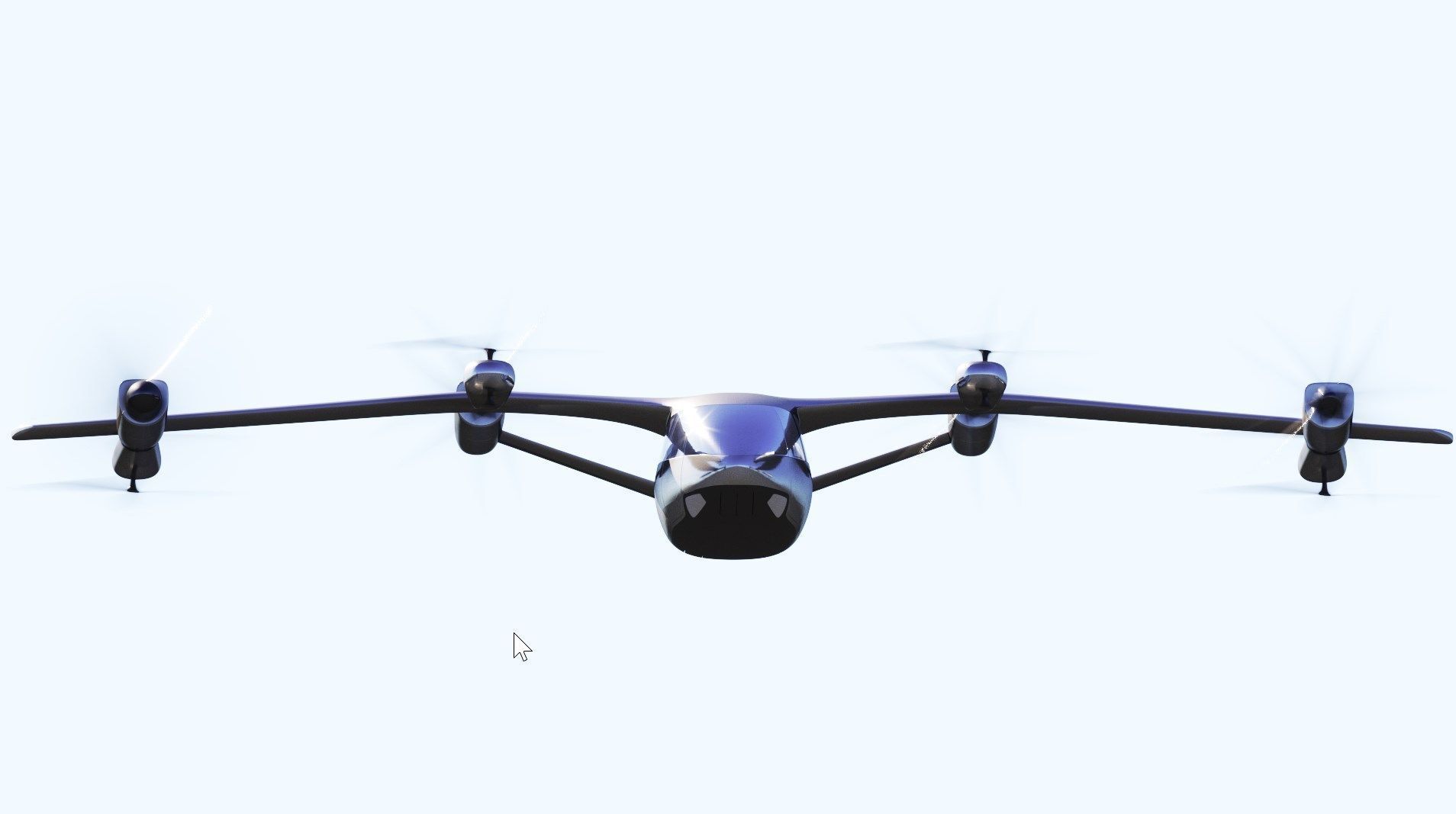 hyundai uber fly taxi concept  rigged  animated  high poly  3D model_4