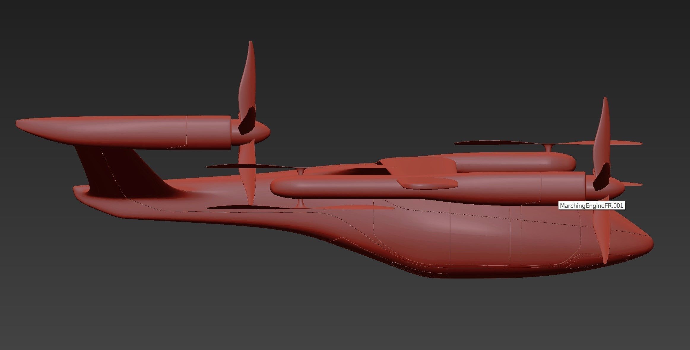 hyundai uber fly taxi concept  rigged  animated  high poly  3D model_3