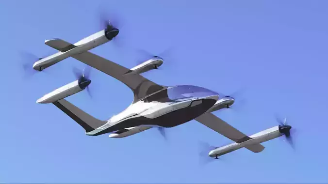 hyundai uber fly taxi concept  rigged  animated  high poly  3D model