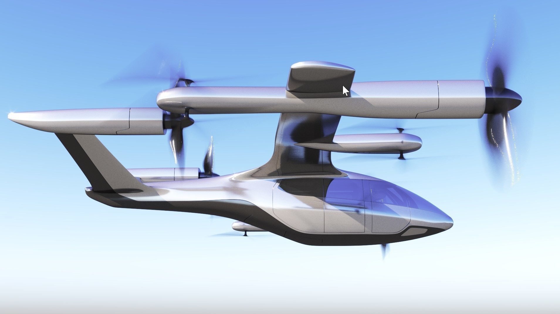 hyundai uber fly taxi concept  rigged  animated  high poly  3D model_1
