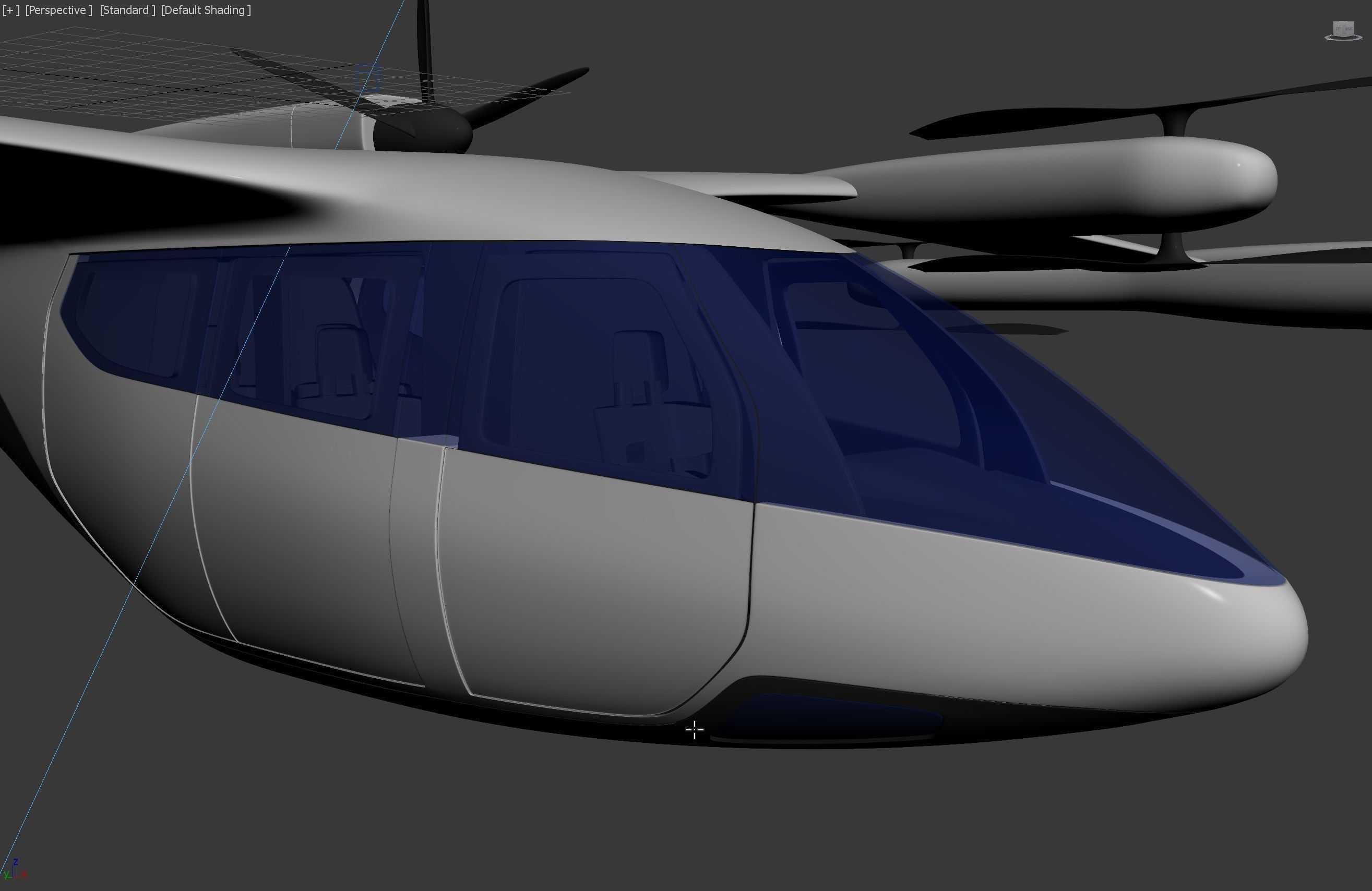 hyundai uber fly taxi concept  rigged  animated  high poly  3D model_7