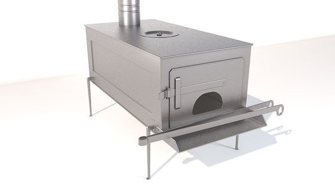 Wood Stove Low-poly 3D model