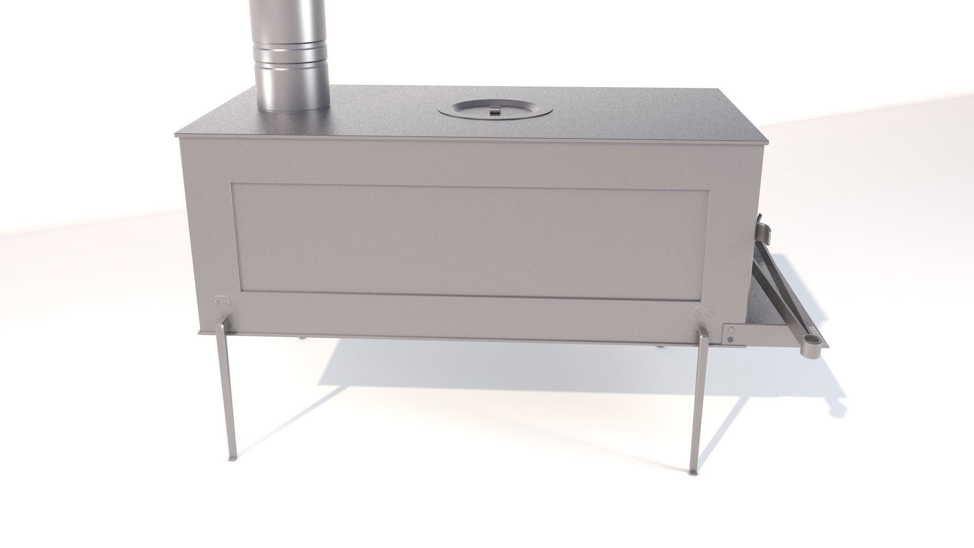 Wood Stove Low-poly 3D model_7