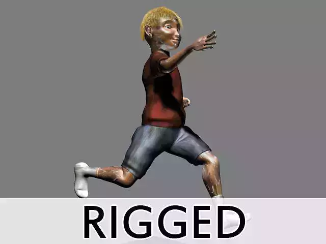 Plastic Kid Toy Rigged 3D model