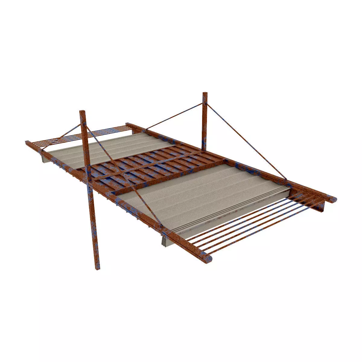 Motorized Pergola 1a Worn 3 3D model_0