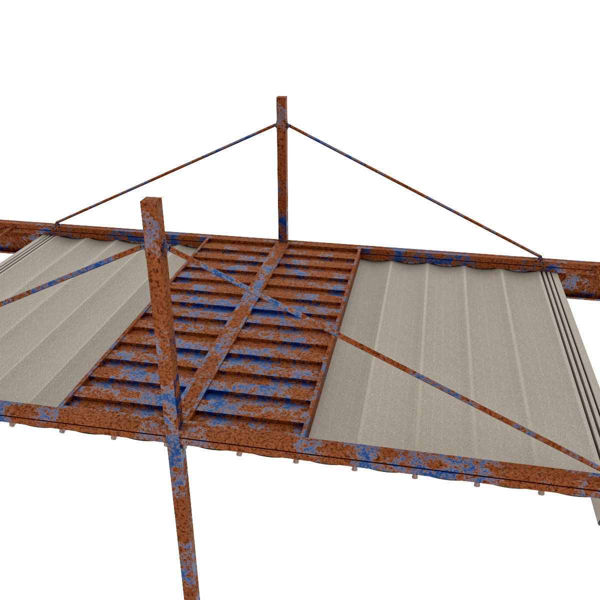Motorized Pergola 1a Worn 3 3D model_25