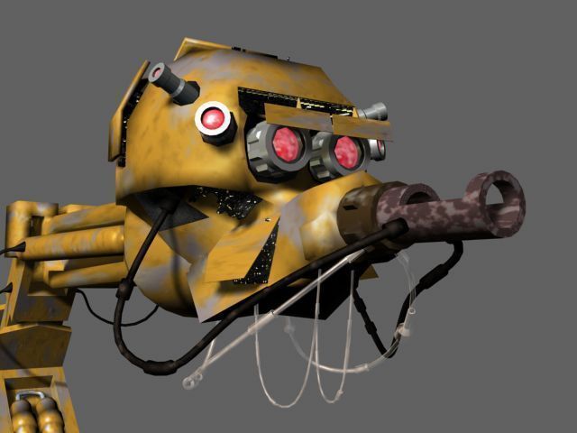 Cartoony Industrial Robot Rigged 3D model_3