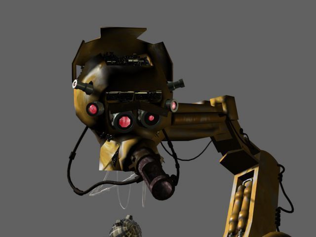 Cartoony Industrial Robot Rigged 3D model_5