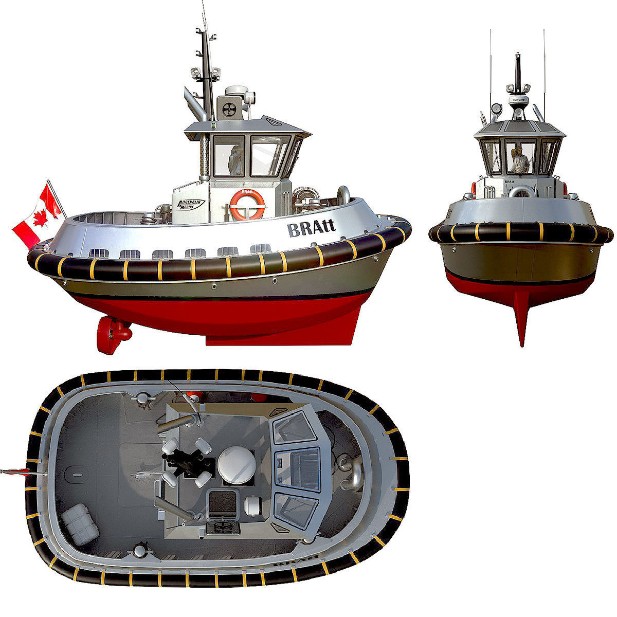 Ultra compact  tugboat  3D model_2