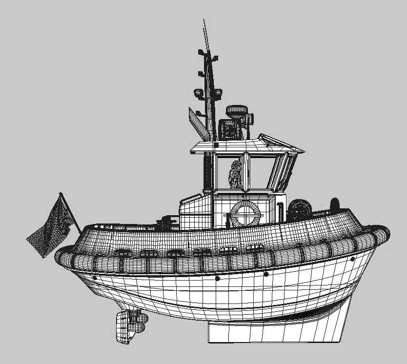 Ultra compact  tugboat  3D model_5