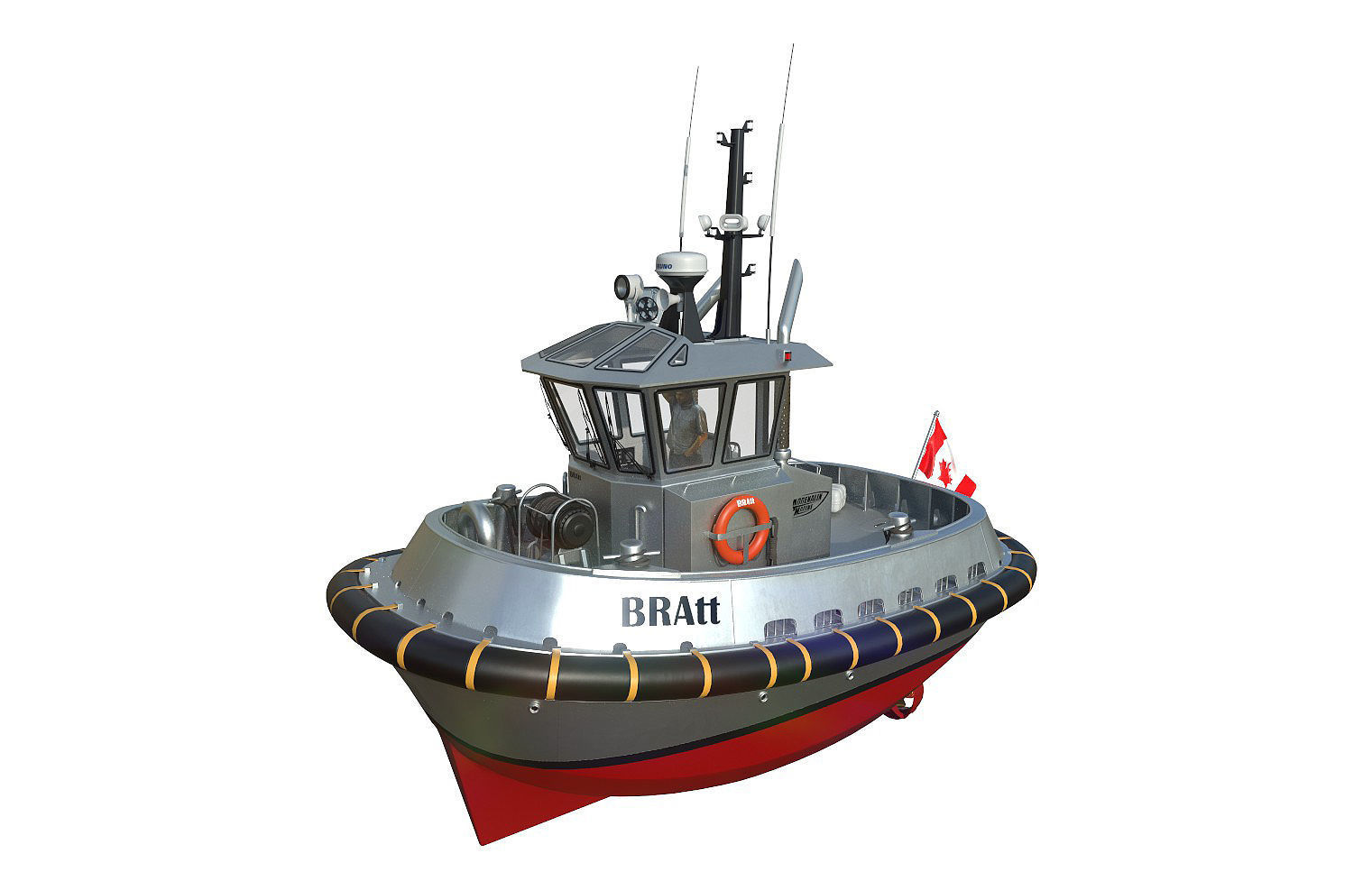 Ultra compact  tugboat  3D model_3