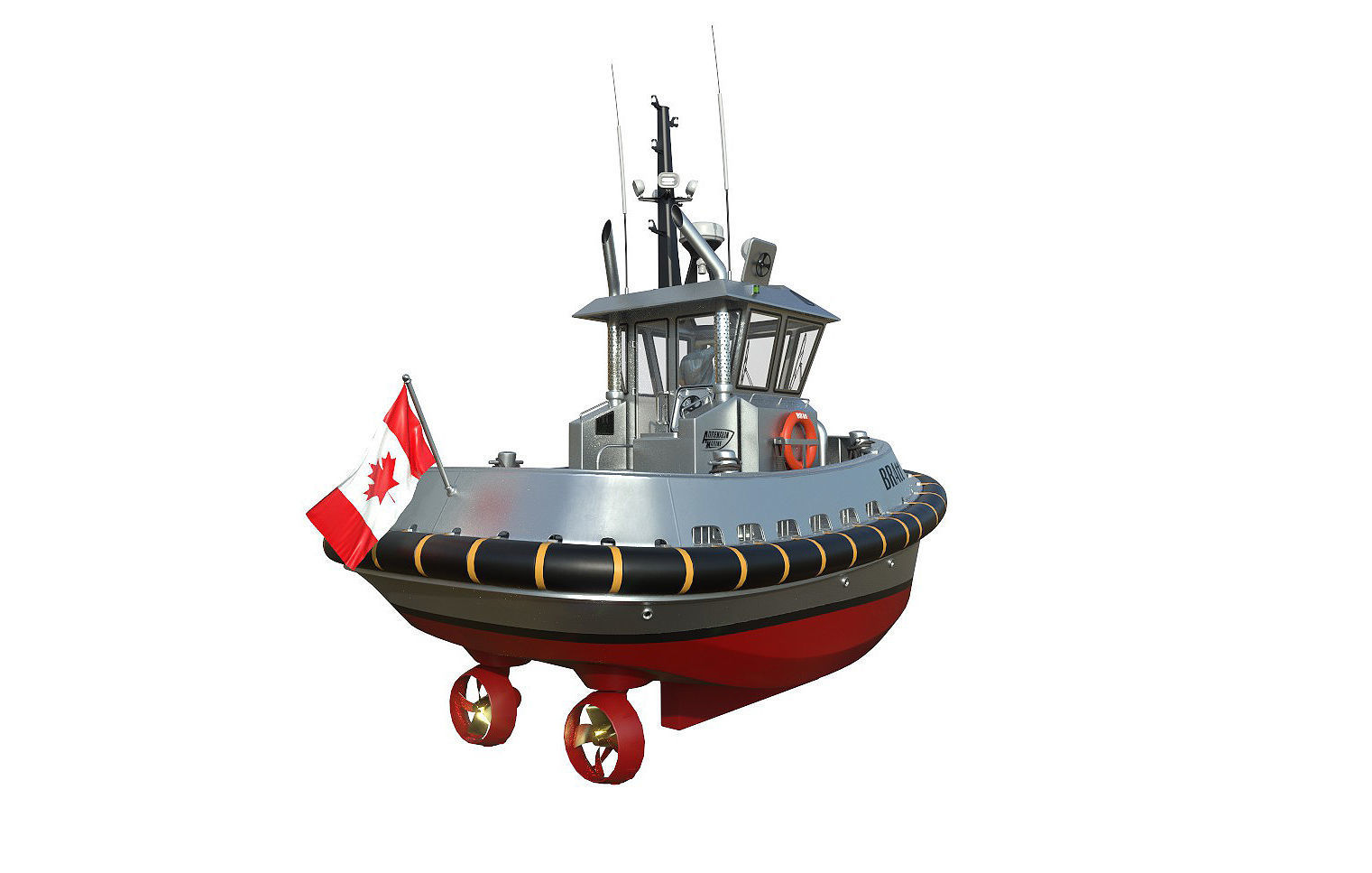 Ultra compact  tugboat  3D model_4