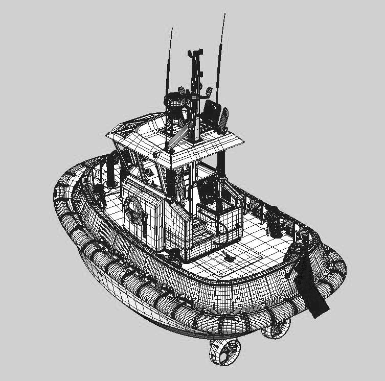 Ultra compact  tugboat  3D model_6
