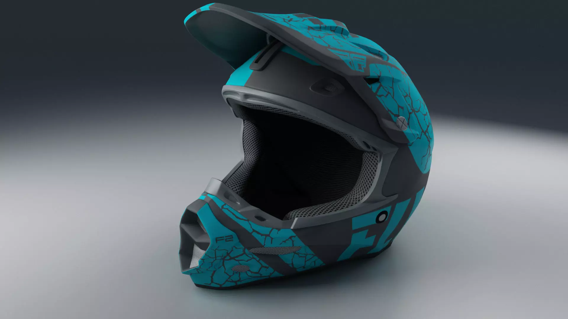 Moto Helmet Blue 3D model