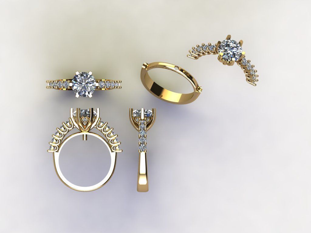 1ct solitaire 2-parts 3D print model_2