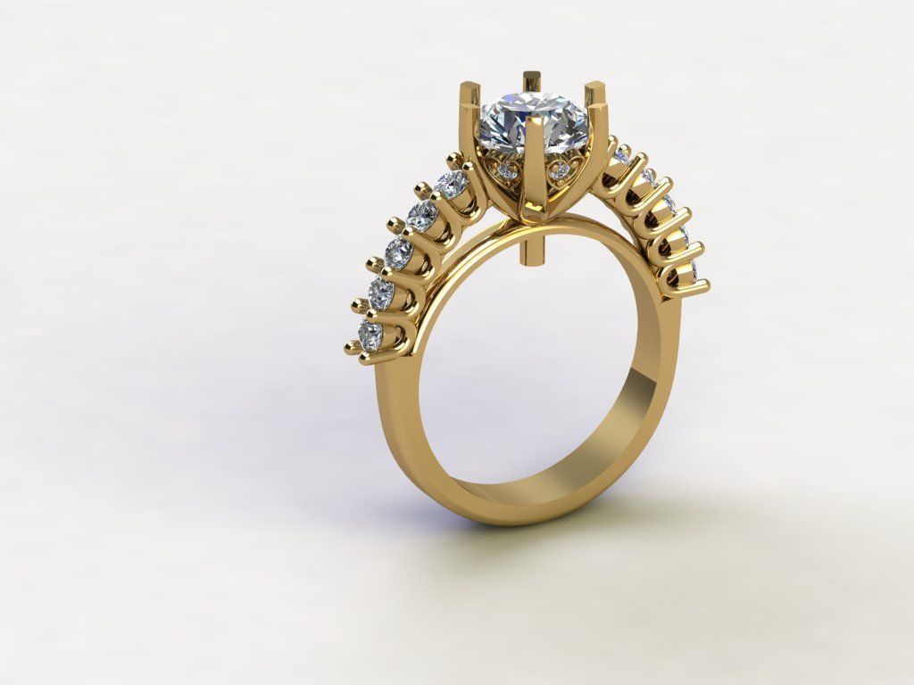 1ct solitaire 2-parts 3D print model_3