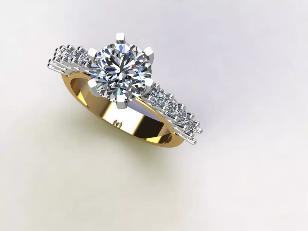 1ct solitaire 2-parts 3D print model_0