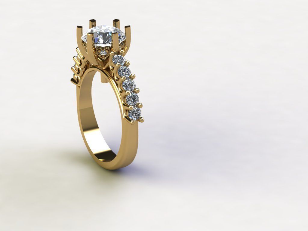 1ct solitaire 2-parts 3D print model_4