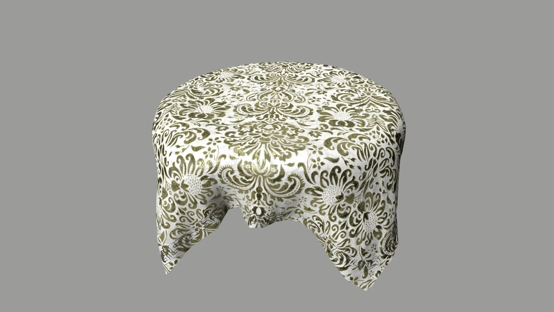 Table damask tablecloth Low-poly 3D model_4