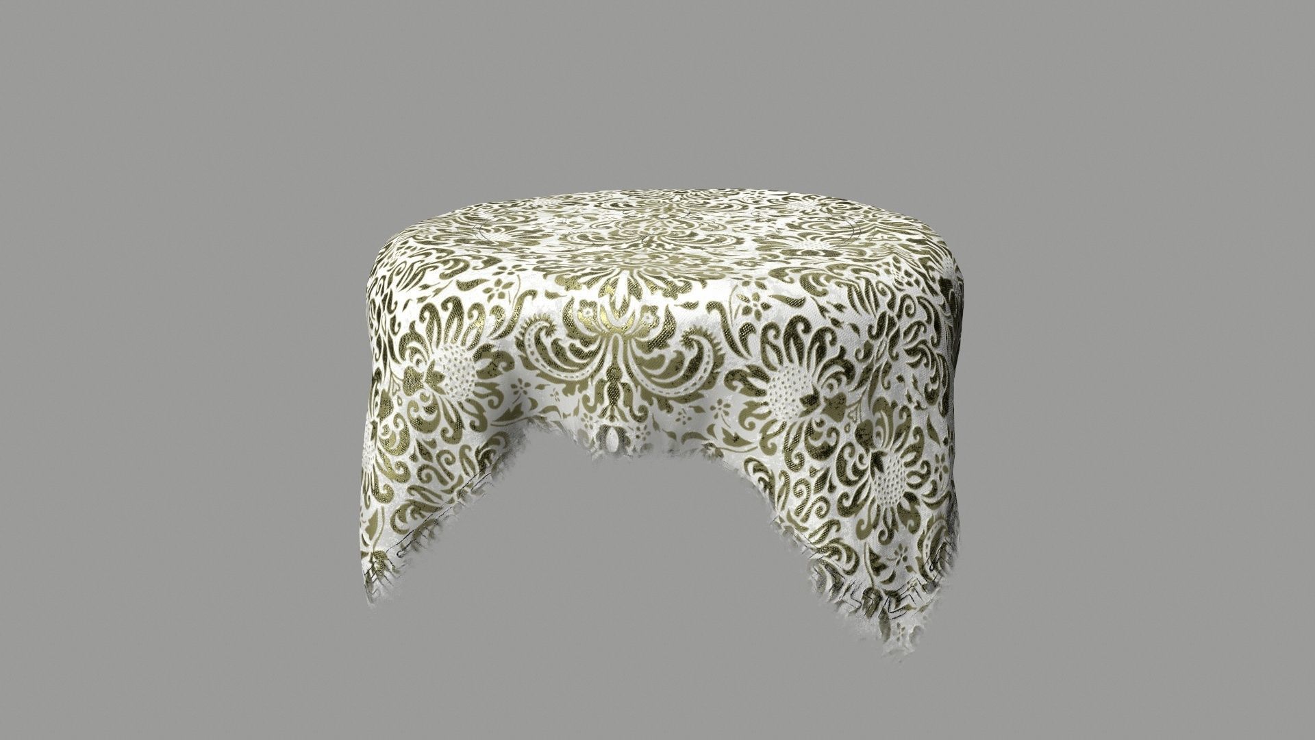 Table damask tablecloth Low-poly 3D model_5