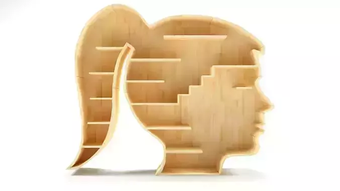 Girl head bookshelf 3D model